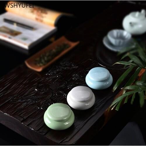 4Pcs Pocket mini tea pot ceramic moisture-proof blush lipstick jar small pill cream cream dispensing box portable small pot tea