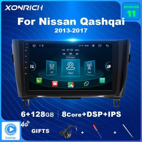 8Core CarPlay Android 11 Car Radio Multimedia Video Player For Nissan Qashqai J11 X-Trail 3 T32 2013-2017 Navigation IPS GPS