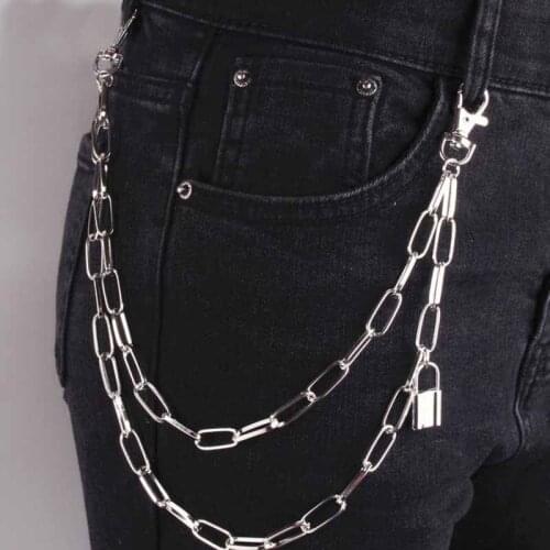 New Punk Chains On Jeans Keychain For Women Pants Multi Layer Belt Waist Chains Hip Hop Hook Hiphop Jewelry Clothing Accessories