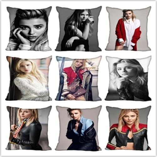 Hot Custom Chloë Grace Moretz Square Pillowcase Custom Zippered Bedroom Home Pillow Cover Case More size 40x40cm best gift