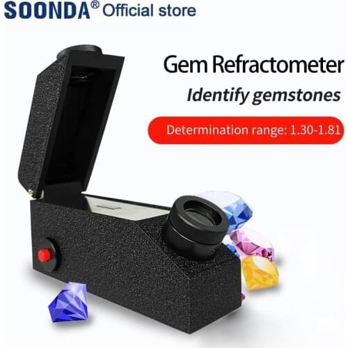 Gem Refractometer Gem Instrument Gem Tool Professional Gemstone ldentification Built-in LED Light Diamond Detector Testing Tool