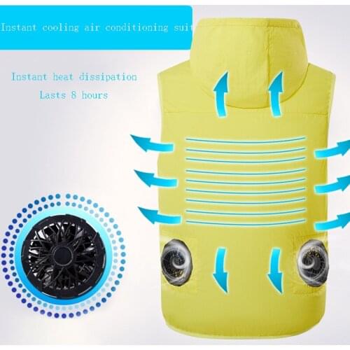 Breathable Waistcoat Vest Summer Heatstroke Prevention Vest Jacket Cooling Fan Jackets Air-conditioning Casual Brand Clothing
