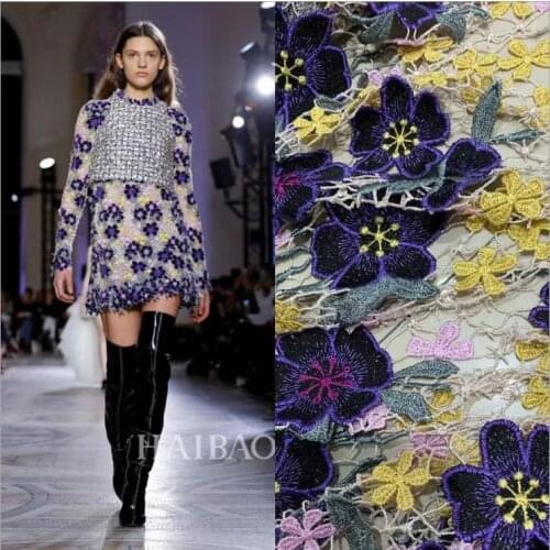 European/American water-soluble multicolor crochet lace dress cheongsam embroidered fabric