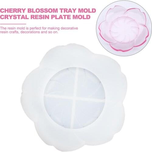 11cm Resin Mold Cherry Blossom Tray Mold Crystal Resin Plate Mold Food Serving Dish Silicone Casting Mould For DIY Crafts