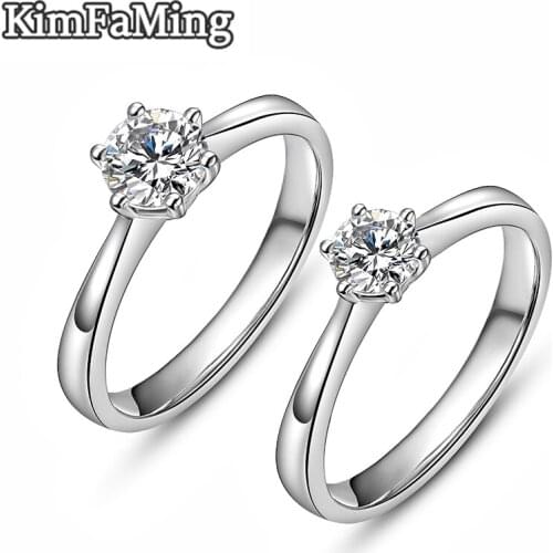 Classic Elegant Women Silver Aniversary Rings in Good Quality Sterling CZ Jewelry SR035