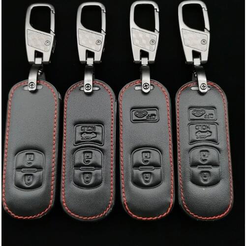 Car Key Leather Cover Remote Fob Case For Mazda 2 3 5 6 CX-3 CX-5 CX-7 CX-9 Speed Miata MX5 Shield Protective Jacket 2 3 4Button