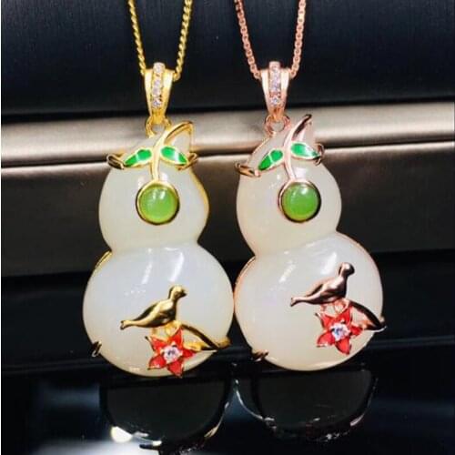 925 Sterling Silver Natural Creative Handmade Designer Fine Jewelry Fresh Gourd Pendant with Necklace Women Men