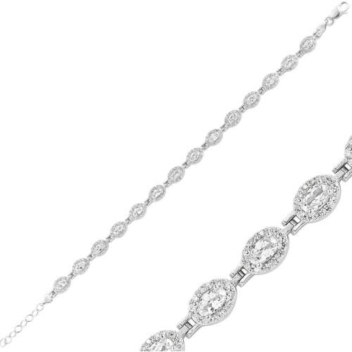 Merve Silver White Bracelets