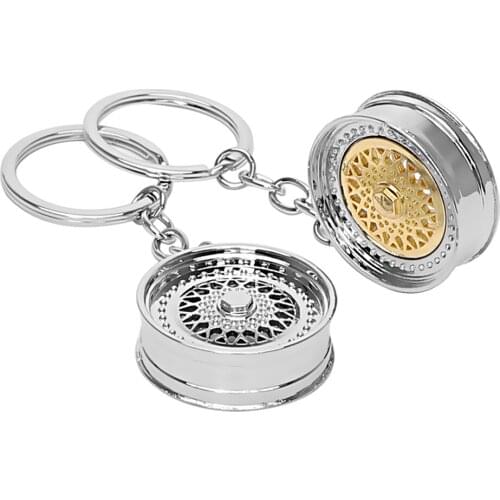 Mini Wheel Key Chain Men Fashion Cool Punk Cool 3D Miniature Bbs Wheel Key Holder Rim Model Key Ring Gifts Bag Car Accessories