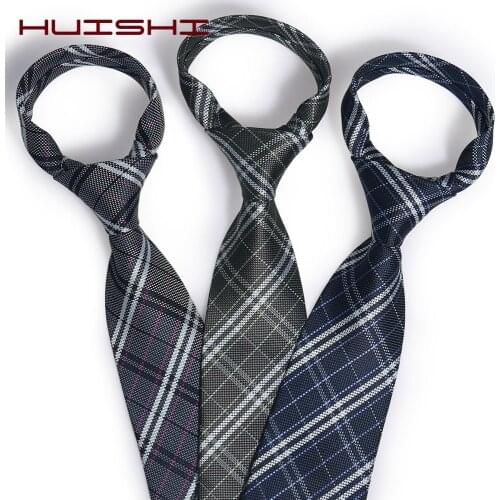 Fashion 8cm Silk Tie Balck Bule Plaid Jacquard weave Necktie for Men Business Wedding Party Formal Neck Ties Accessories Gift
