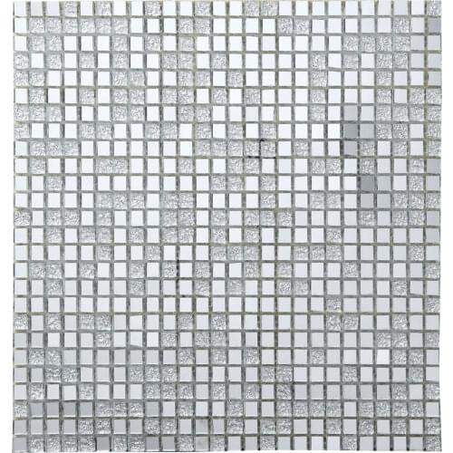 Silver white crystal mirror glass mosaic tiles HMGM2012B for kitchen backsplash bathroom shower hallway wall mosaic