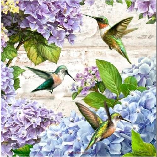 Embroidery Counted Cross Stitch Kits Needlework - Crafts 14 ct DMC Color DIY Arts Handmade Decor - Hummingbirds 5