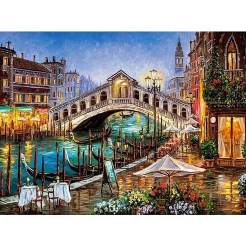 Sticker 5D Diy Full Square Diamond Painting Cross Stitch Europe Bridges,5D Diamond Mosaic Full Diy Handmade Diamond Embroidery