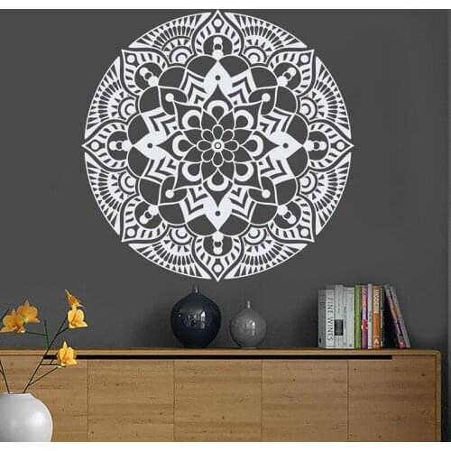 Mandala Wall Decal, Mandala Sticker, Boho Sticker, Bohemian Bedroom Decor, Flower Mandala Decal, Yoga Sticker, Mandala A12-067