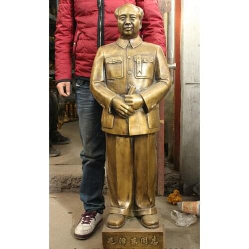 Wholesale factory 120 H Chinese Bronze Copper Great Leader Mao Zedong Chairman Revolution Statue 25% off