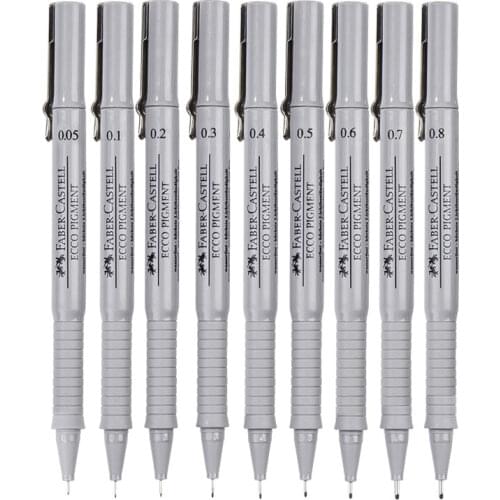 Faber-Castell Micron Fineliner Pen Waterproof Black Ink 01/02/03/04/05/06/07/08mm Pigma Fine Liner Sketch Drawing Manga Art Pen