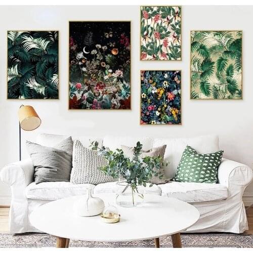 Nordic Poster Classic Palm Leaf Tropical Jungle Green Canvas Painting Wall Art Pictues for Living Room Home Decoration