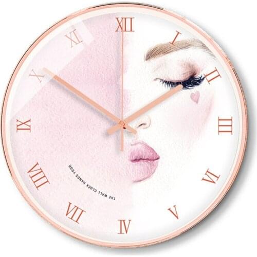 Pink Wall Clock Modern Design Vintage Rustic Shabby Clock Quiet Art Watch Home Decoration 2019 Hot Selling Home Decor 50A059