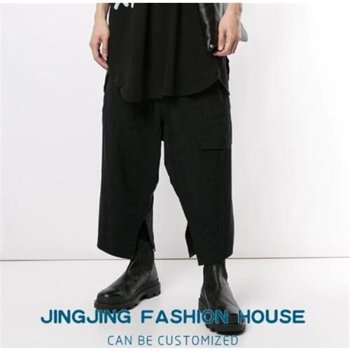 S-6XL!New summer fashion mens all-match casual pants trend mens straight pants in the youth handsome seven-point pants