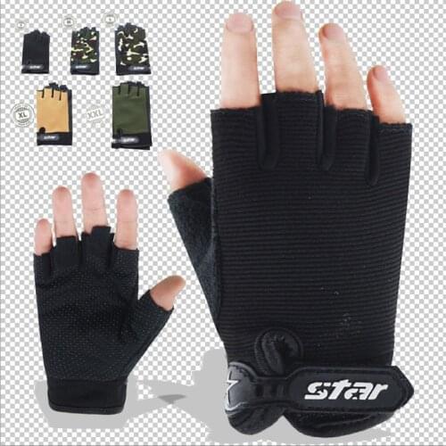 Bicycle half-finger gloves fitness tactics sports gloves fitness men and women cycling autumn and winter knitting B58