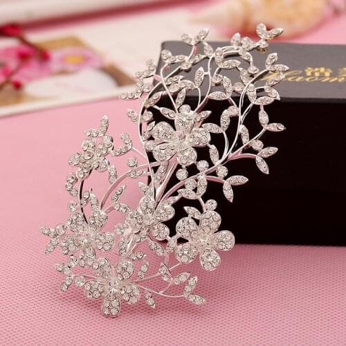 Rhinestone flower pretty bridal barrrettes women hairgrips sparkling barrettes wedding hair accessories wedding hair jewelry