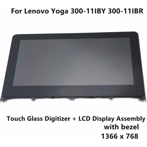11.6" For Lenovo Yoga 300-11IBY 80M0 20594 300-11IBR 80M1 Laptop LCD Display Touch Panel Screen Glass Digitizer Assembly Bezel