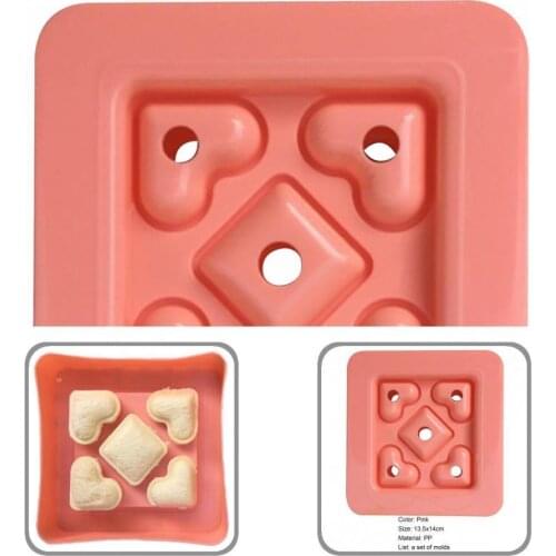 Pink 1 Set Practical School Lunch Bread Cutter Safe Baking Mold No Deform Baking Tools