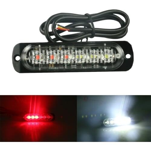 1pc 12 24V Side Strobe Marker Lights Car Truck 6 LED Amber Flashing Emergency Hazard Warning Lamp Clearance light blue red