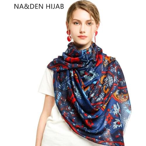 1PCS NEW Viscose Long muffler Hi-Q beach wraps Winter scarf Flower printing scarves Islamic scarf Solid shalws Muslim hijab