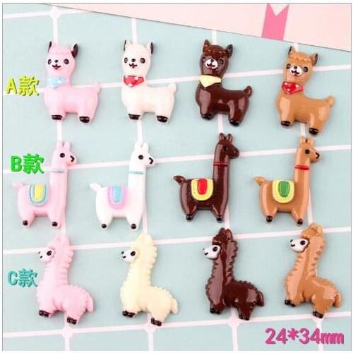 10pc/lot flatback resin Alpaca cartoon animals kawaii resin cabochon accessories