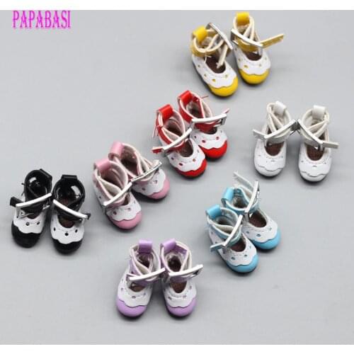 12 Inch Leather Lace Shoes For blyth Dolls shoes (suitable for blyth ,AZ ,licca,Pullip doll ) 2.8*1.3cm