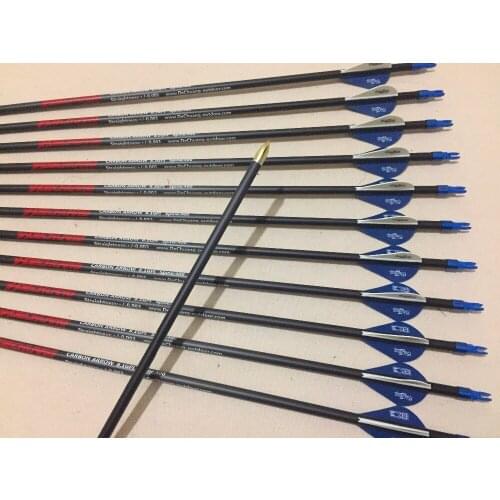 12pcs carbon arrows spine400 ID6.2mm 2"plastic vane arrow nock 100gr replace point Explosion-proof ring hunting