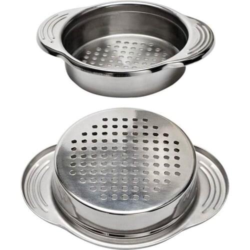2-Pack Stainless Steel Food Can Drainer Strainer, Sieve Tuna Can Oil Press Tuna Can Oil Squeezer Oil Drainer Can Opener, Can Str