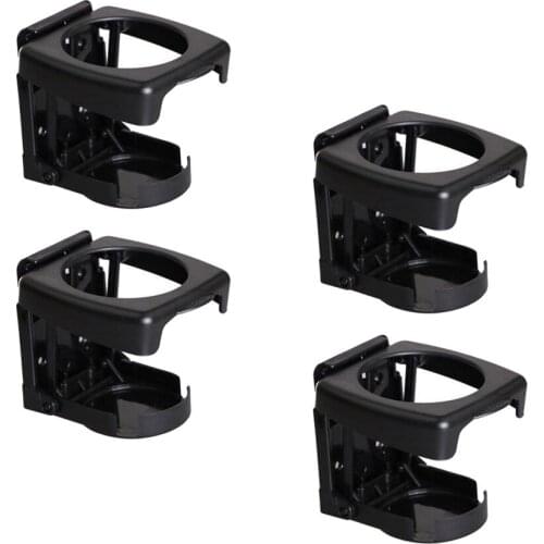 4Pcs Car Folding Drink Bottle Holder Vehicle Truck Can Cup Stand Black