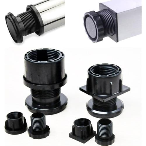 4pcs Screw adjustable Chair feet Black Plastic Furniture Leg Plug Blanking End Cap Bung For Round Pipe Tube Protector Hardware