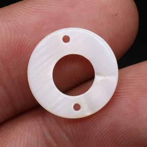 5PCS2021 New Natural Freshwater Round White Shell Pendant Hollow Bead Making DIY Classic Trend Necklace Bracelet Anklet Jewelry