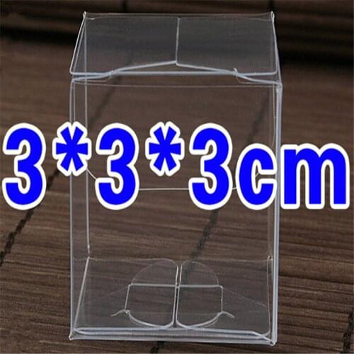 50pcs 3*3*3cm PVC box Transparent Plastic Box Display Box Waterproof Box For jewelry/Candy/Toys