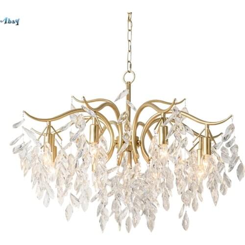 American Luxury Bedroom Crystal Chandeliers Lights Living Room Kitchen Hanging Lamps Art Deco French Lighting Country Fixtures