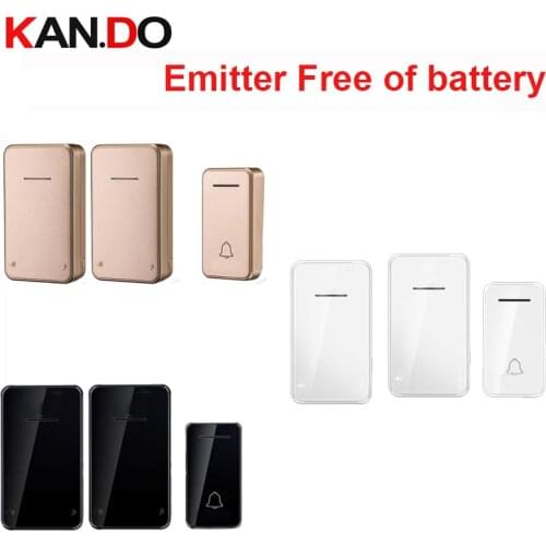 Emitter free of battery bell 2RX wireless door bell set by 110-220V wireless doorbell ip44 200M door chime door ring for villa