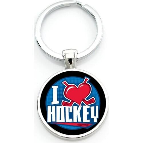 New Brand Keep Calm and Love Hocky keychain casual sports ice hockey key chain ring men women fashion keyring jewelry SP481
