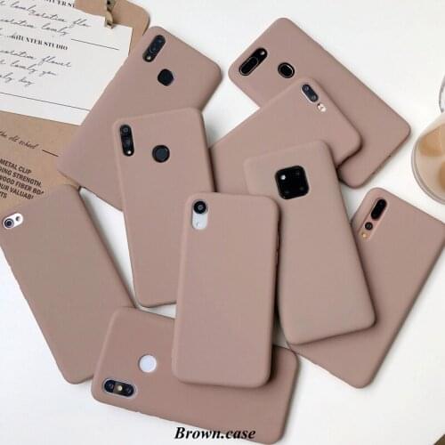 Brown Matte Phone Case For xiaomi redmi note 9 8 7 6 5 4 Pro 9A 9C 8a 7a 6 6A 5 5A 5 Plus 4A 4X S2 K20 Silicone Soft TPU Cover