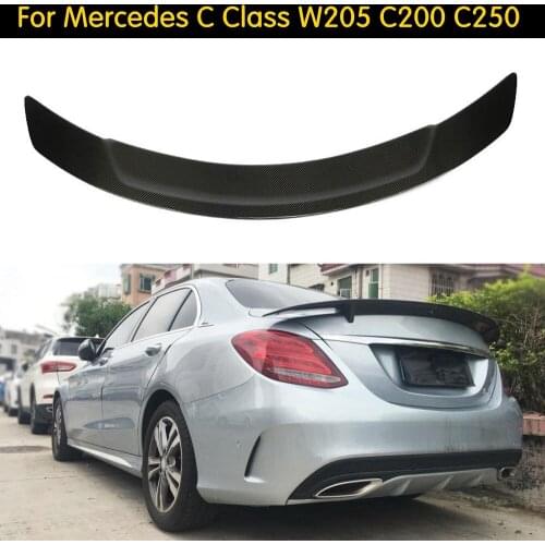 For Mercedes C Class W205 Spoiler Carbon Fiber Rear Trunk Spoiler 4 Door Sedan 2015