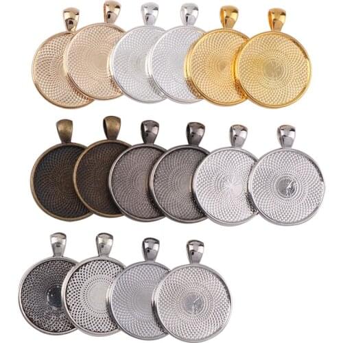 10Pcs 8Colors Inner size 25mm Double Sided Cabochon Cameo Base Tray Blank Fit 25mm Cabochons Jewelry Making Findings