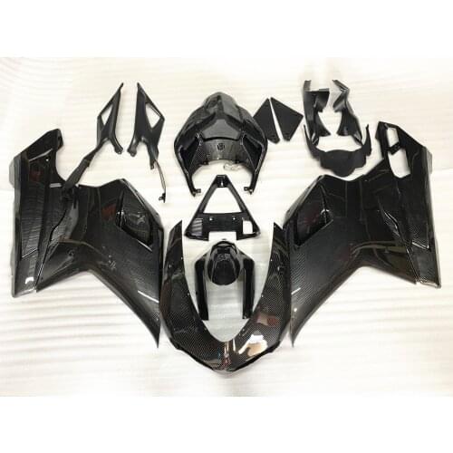For Ducati 848 1098 1198 2007-2012 ABS Plastic Injection Mould Fairing Kit Carbon Fiber Color Motorcycle Bodywork Cowling