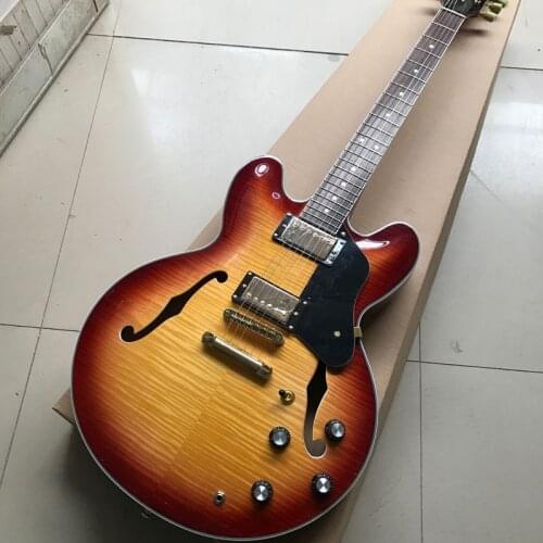 Free shipping, rosewood fingerboard Hello body double convex surface Tiger maple top, guitar