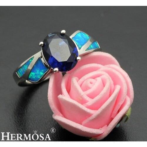 Hermosa Grace Wedding Gifts Mystic Fire Australian Opal Ring For Women Size 7# DF123 Christmas Gift
