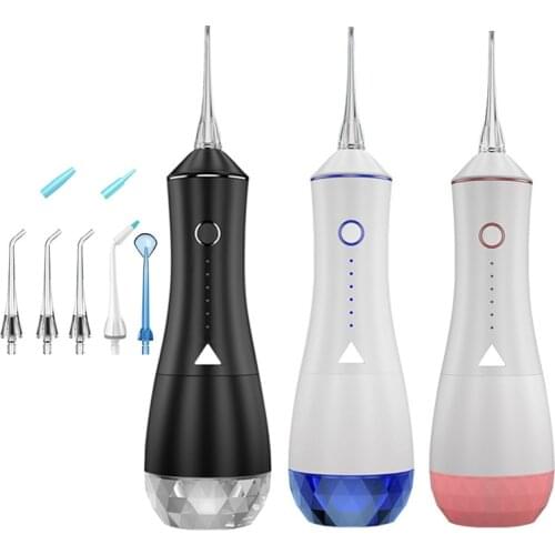 Oral Irrigator USB Rechargeable Water Flosser Portable Dental Water Jet 320ML Water Tank 180PSI Waterproof Teeth Cleaner 6Nozzle