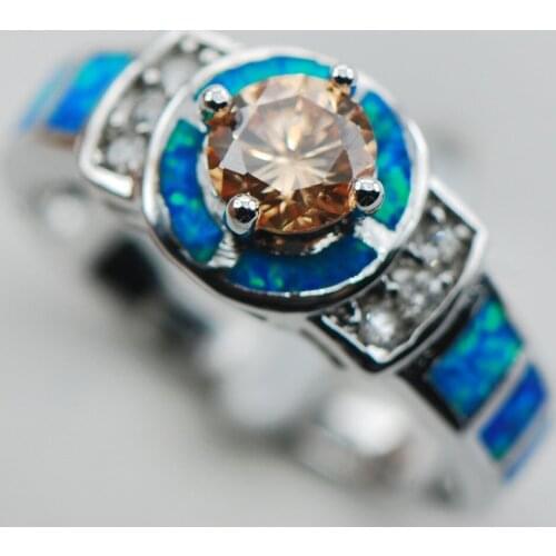 Morganite Blue Opal 925 Sterling Silver Ring Size 6 7 8 9 10 R1313