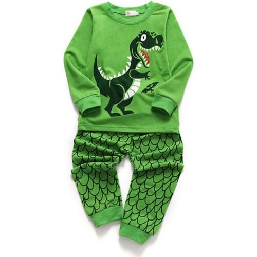 Boys Pyjamas Set Dinosaur Nightwear Toddler Clothes Kid Sleepwear Winter Long Sleeve Christmas Pjs Sets 2 Piece Outfit Xmas Gift