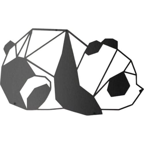 Creative Panda Metal Wall Hanging Art Interior Design Art Housewarming Gift Yard Garden Room Home Decor Kawaii Accessories